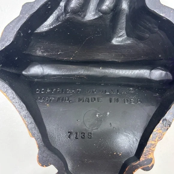 Set of 2 vintage Coppercraft Guild Syroco Cherub wall sconces - Picture 7 of 11